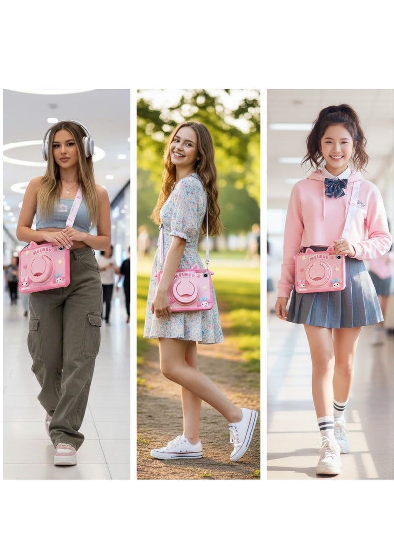 Cartoon protector for Samsung Galaxy Tab A9 8.7-inch tablet Cases with Pencil Holder Handle Stand Shoulder Straps Cute Cartoon Girly Teens Tablet Cover for Samsung Galaxy Tab A9 - Image 5